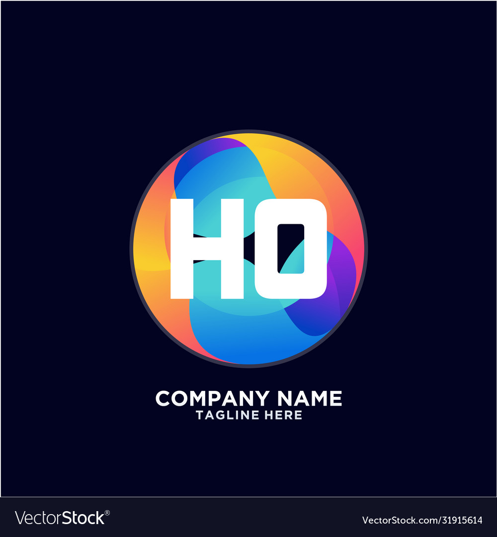 Ho initial logo with colorful circle template