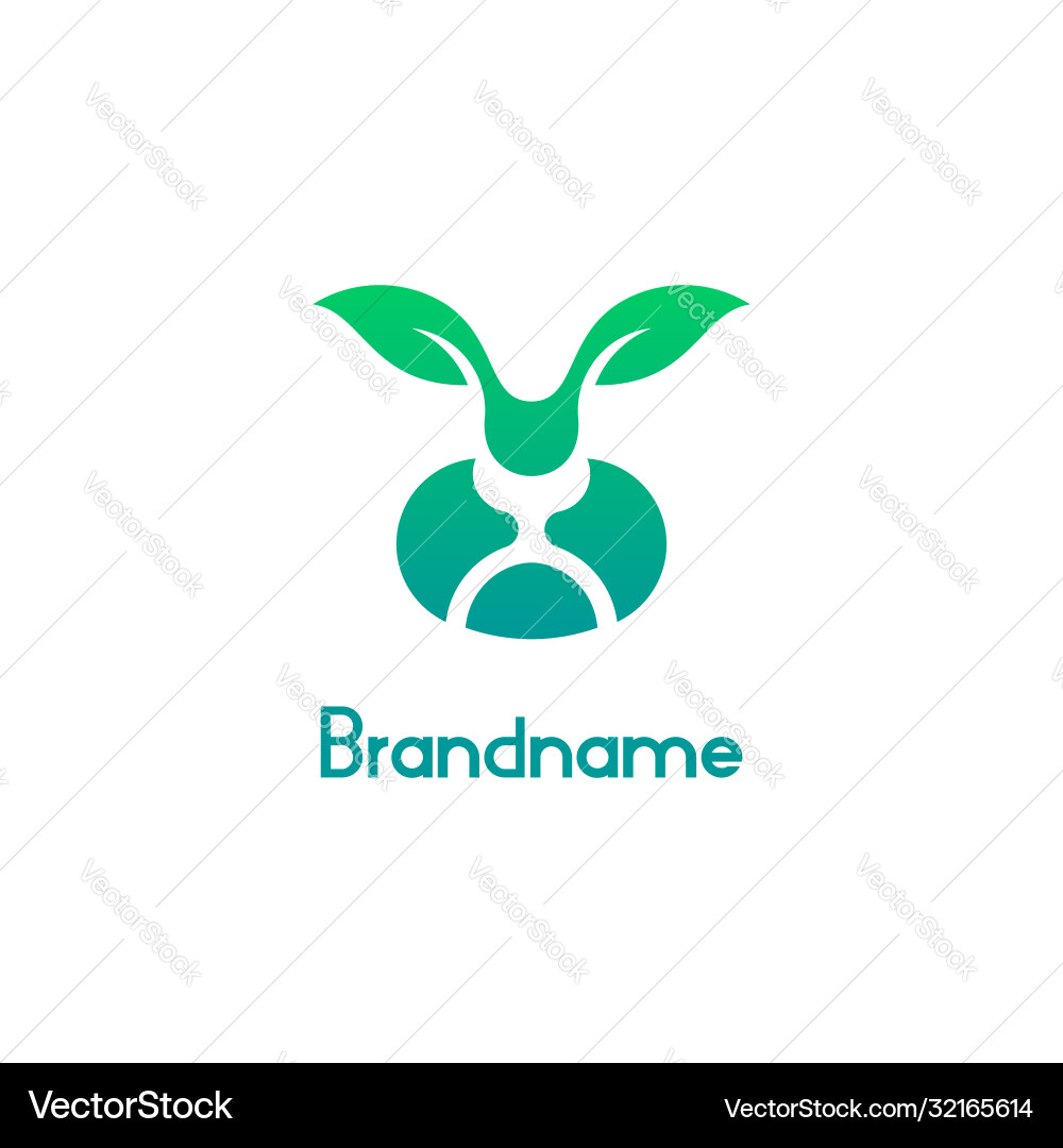 Leaf rabbit logo Royalty Free Vector Image - VectorStock