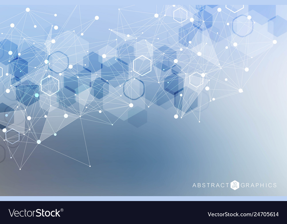 Science network pattern connecting lines and dots vector image Science network pattern connecting lines and dots