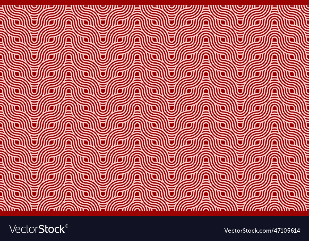 Seamless wave round texture on red background