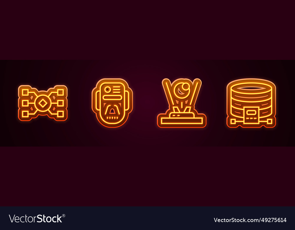 Set line neural network artificial intelligence vector image Set line neural network artificial intelligence