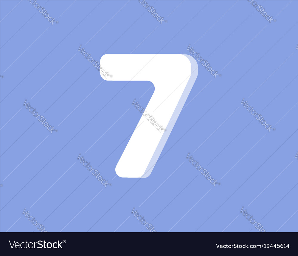 Seven on a light purple background