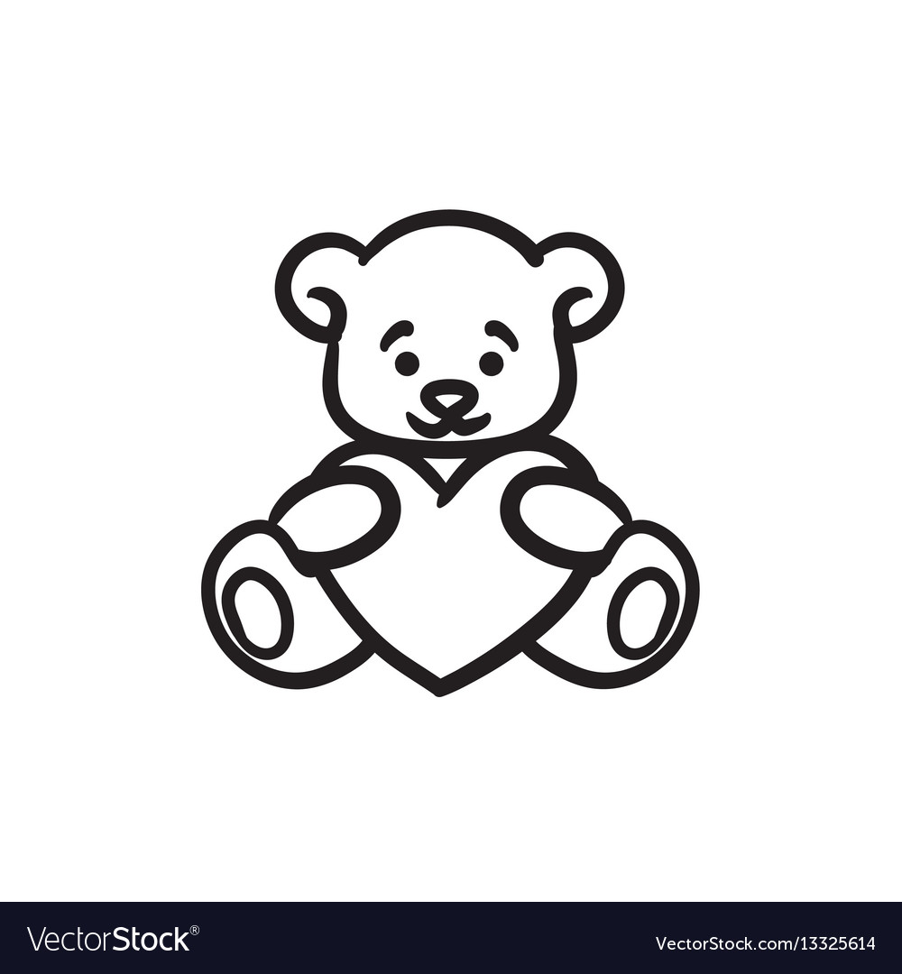 teddy-bear-with-heart-sketch-icon-royalty-free-vector-image