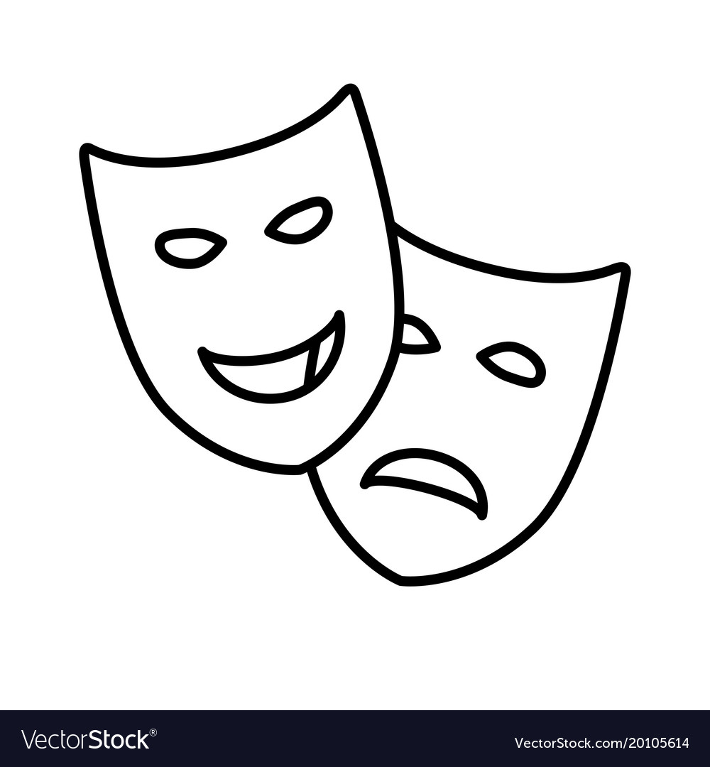 Theatrical drama and comedy masks Royalty Free Vector Image