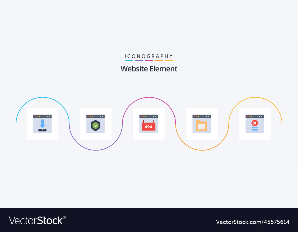 Website element flat 5 icon pack including file