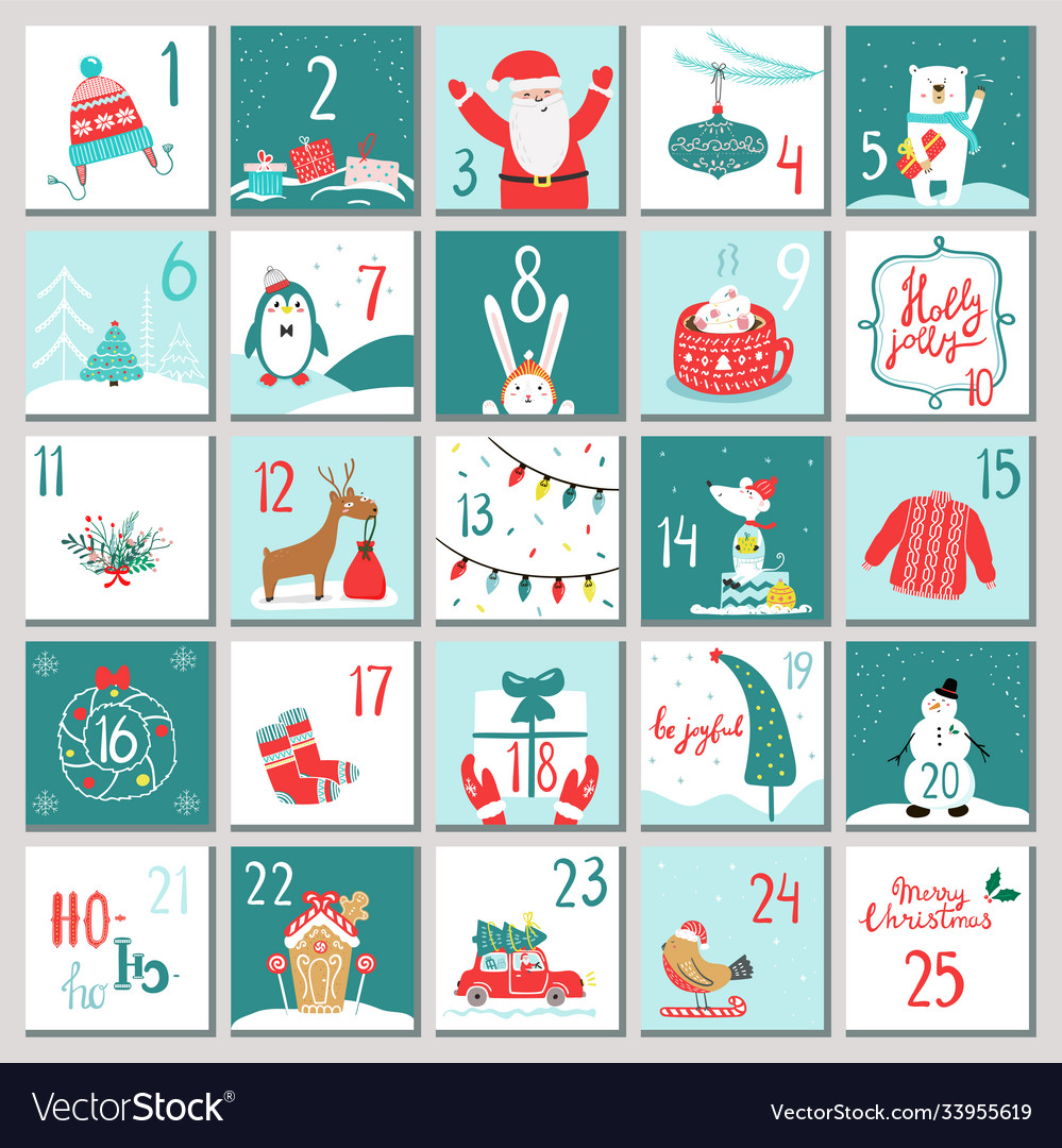 Advent calendar christmas poster