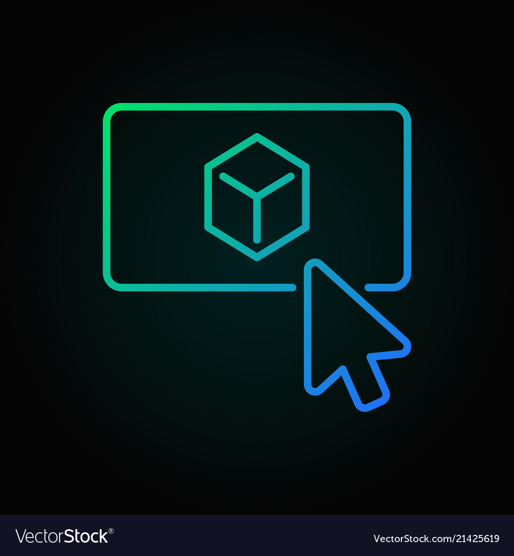 Augmented reality click colored outline vector image Augmented reality click colored outline