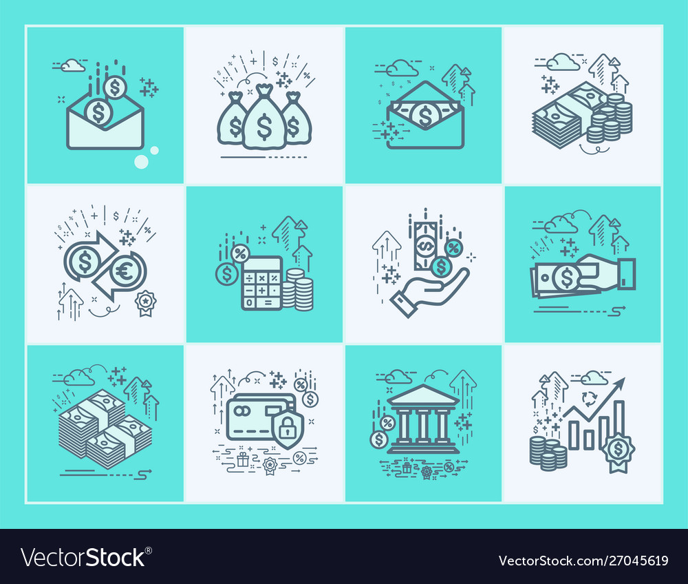 Business and finance flat icons set