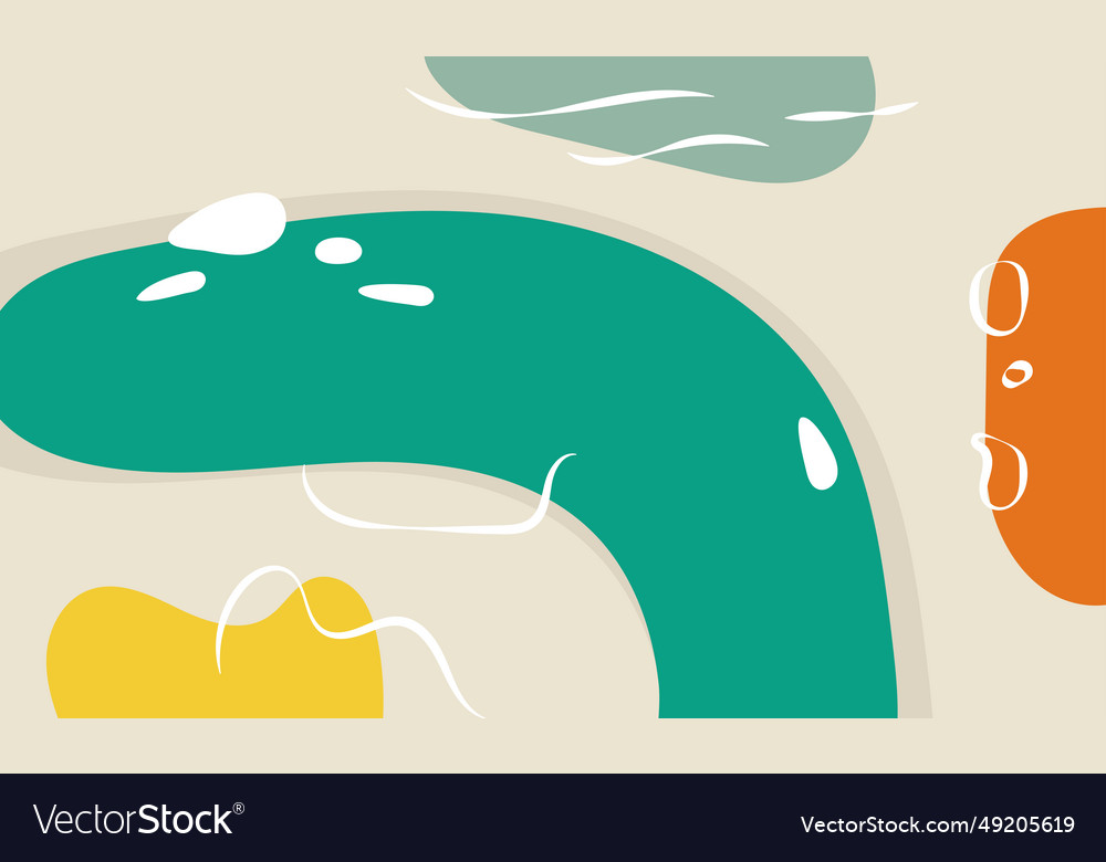 Flat abstract hand drawn shapes line background vector image Flat abstract hand drawn shapes line background