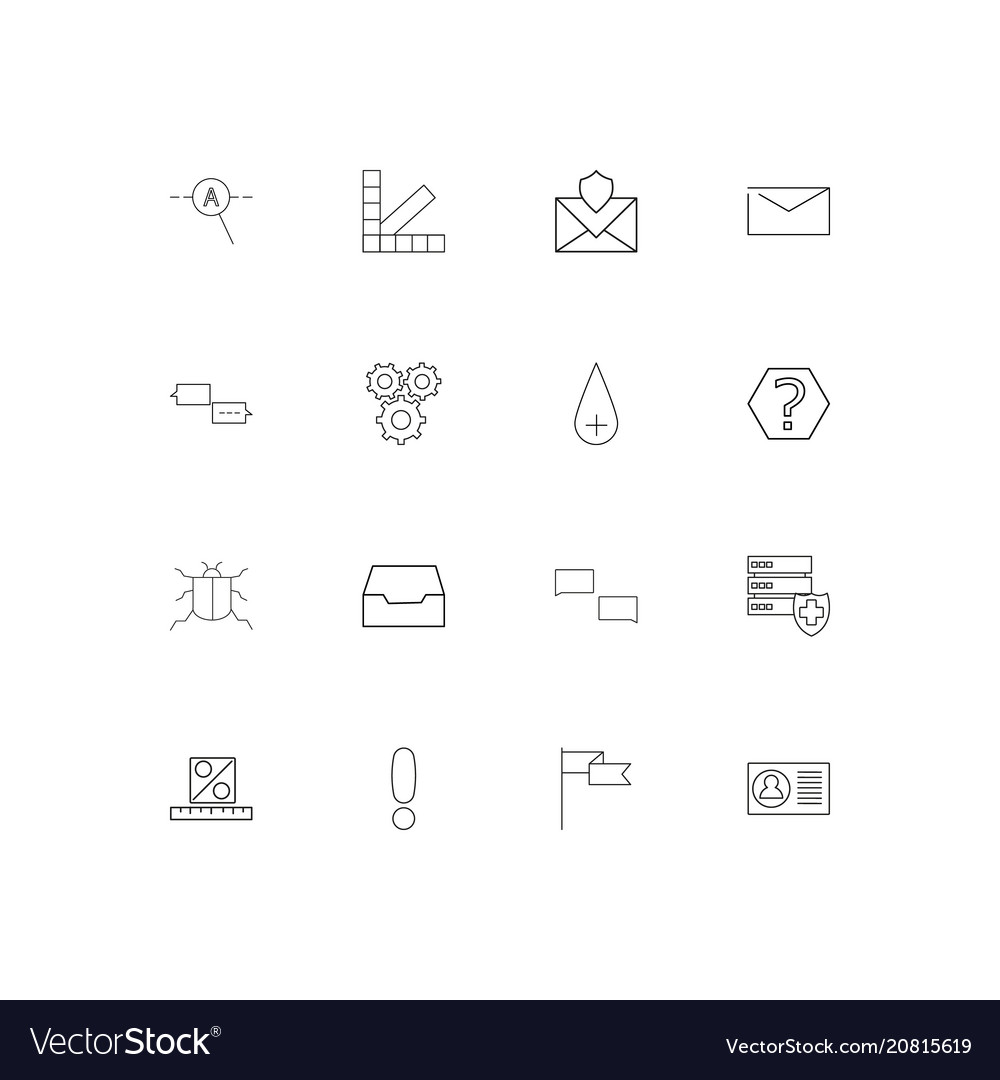 Internet technologies linear thin icons set