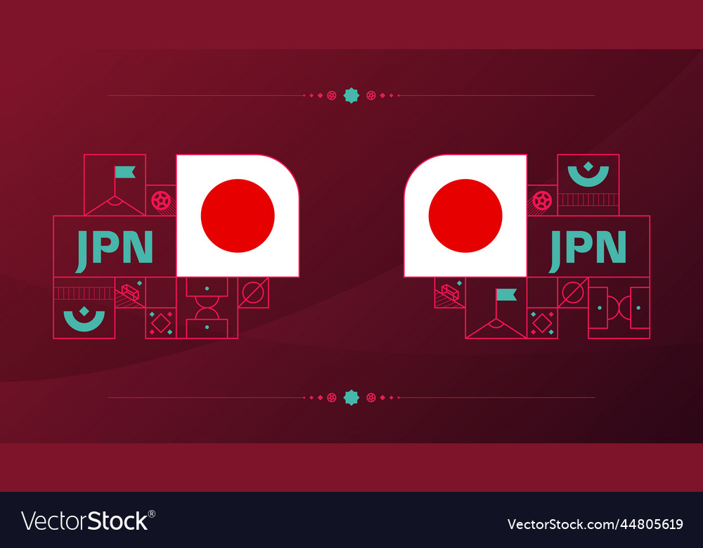 Japan flag for 2022 football cup tournament