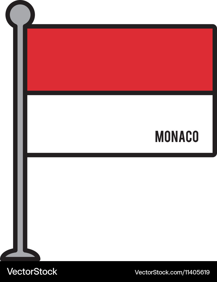Monaco patriotic flag isolated icon Royalty Free Vector