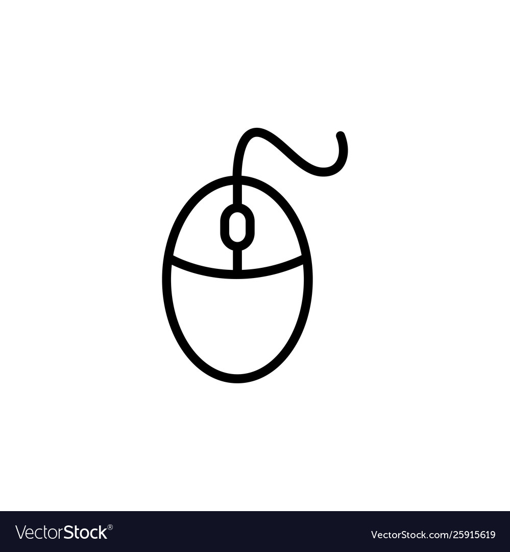 Mouse line icon in flat style for app ui websites