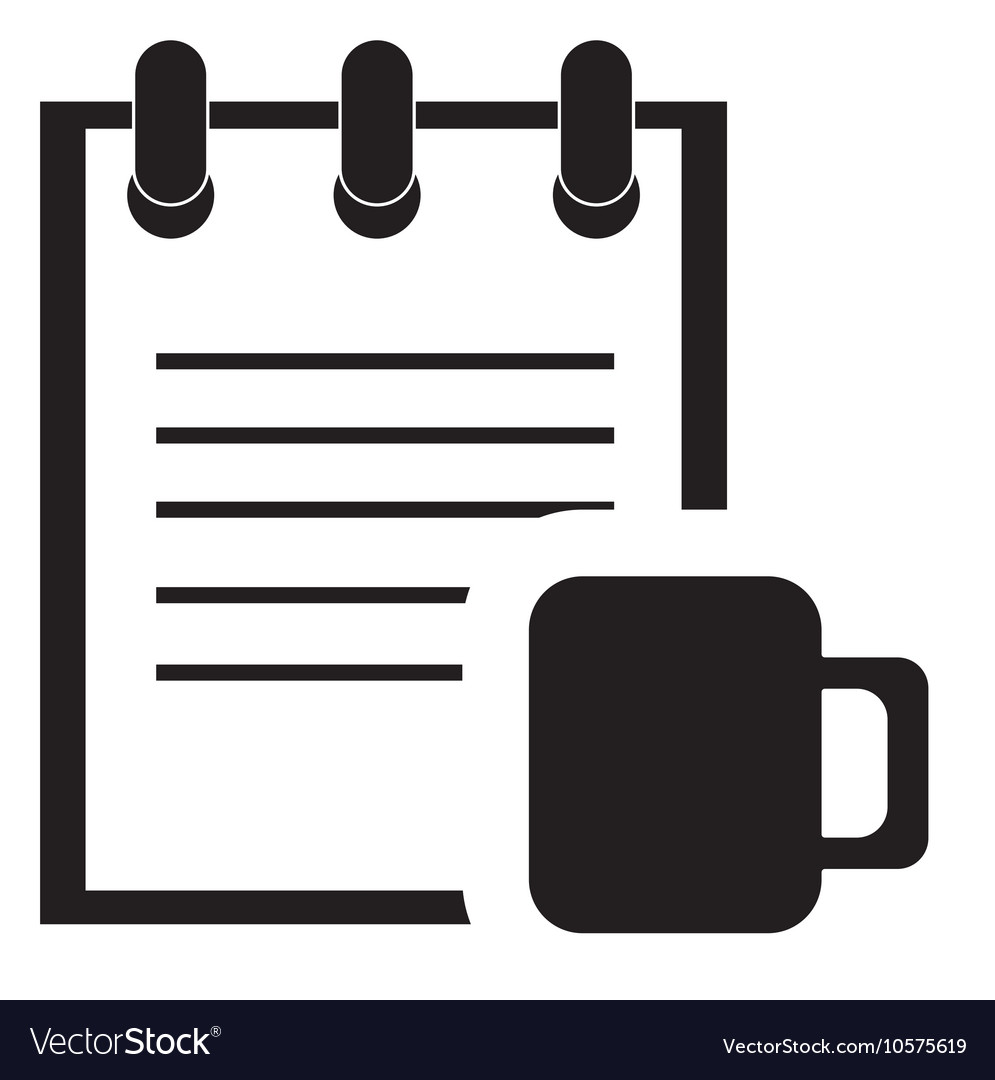 Notepad and mug icon