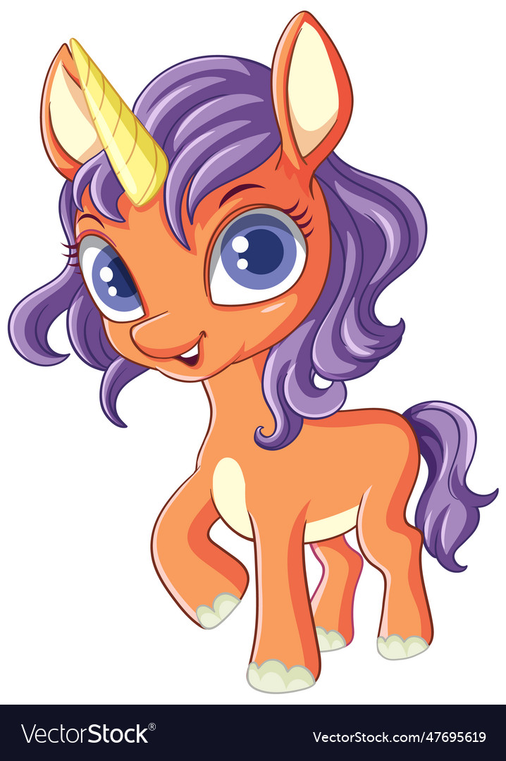 Orange unicorn with purple mane