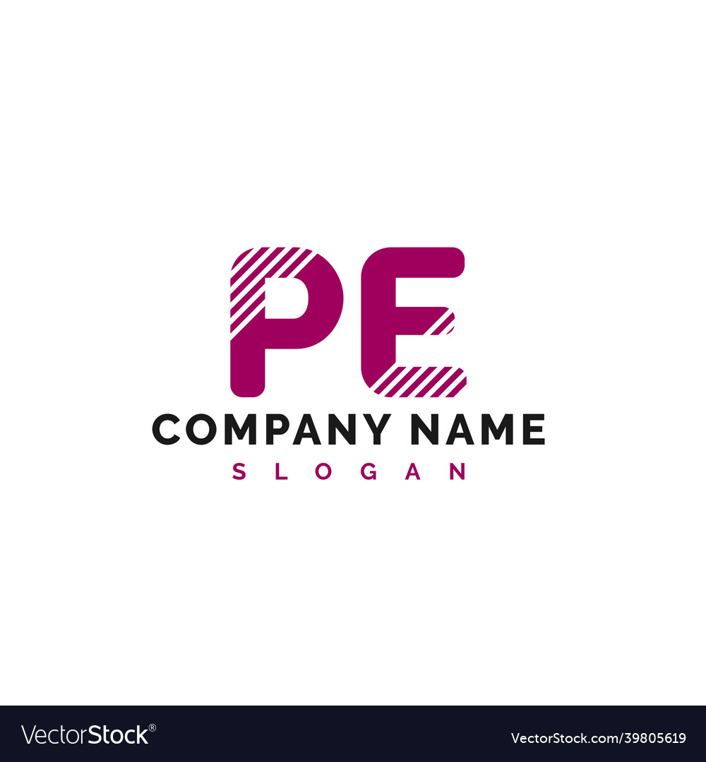 Pe letter logo design letter logo Royalty Free Vector Image