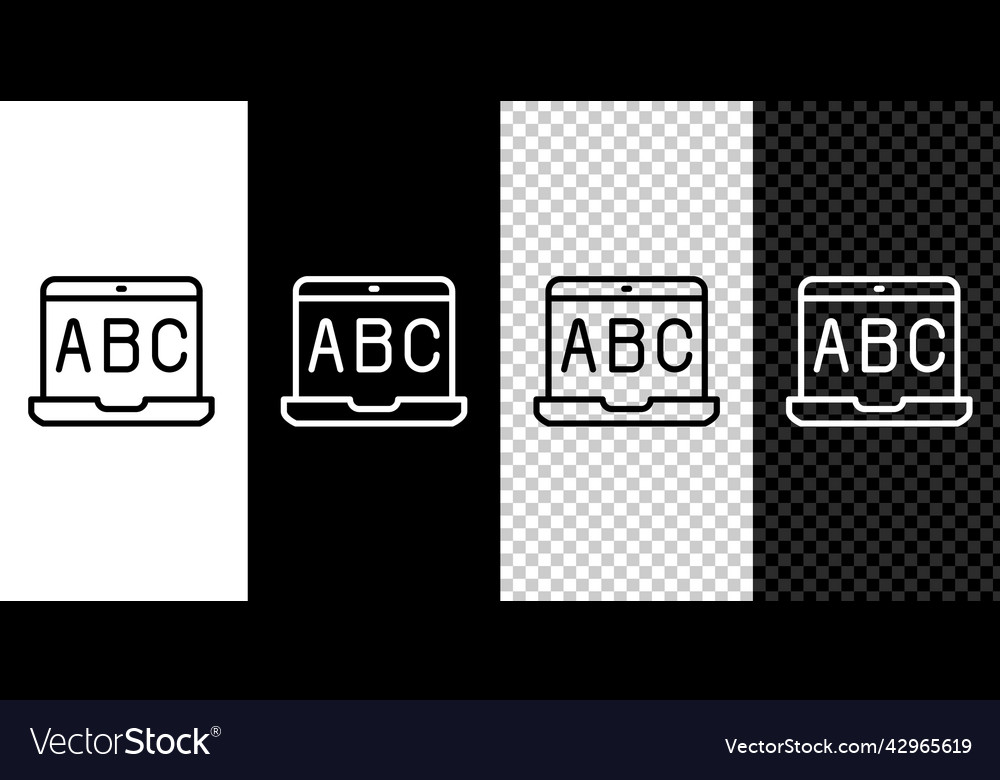Set line e-learning of different foreign languages vector image Set line e-learning of different foreign languages