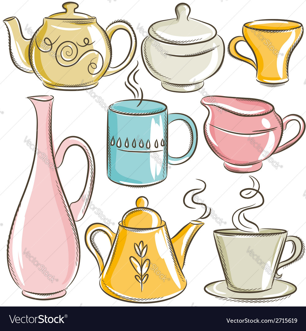 Set of different tableware