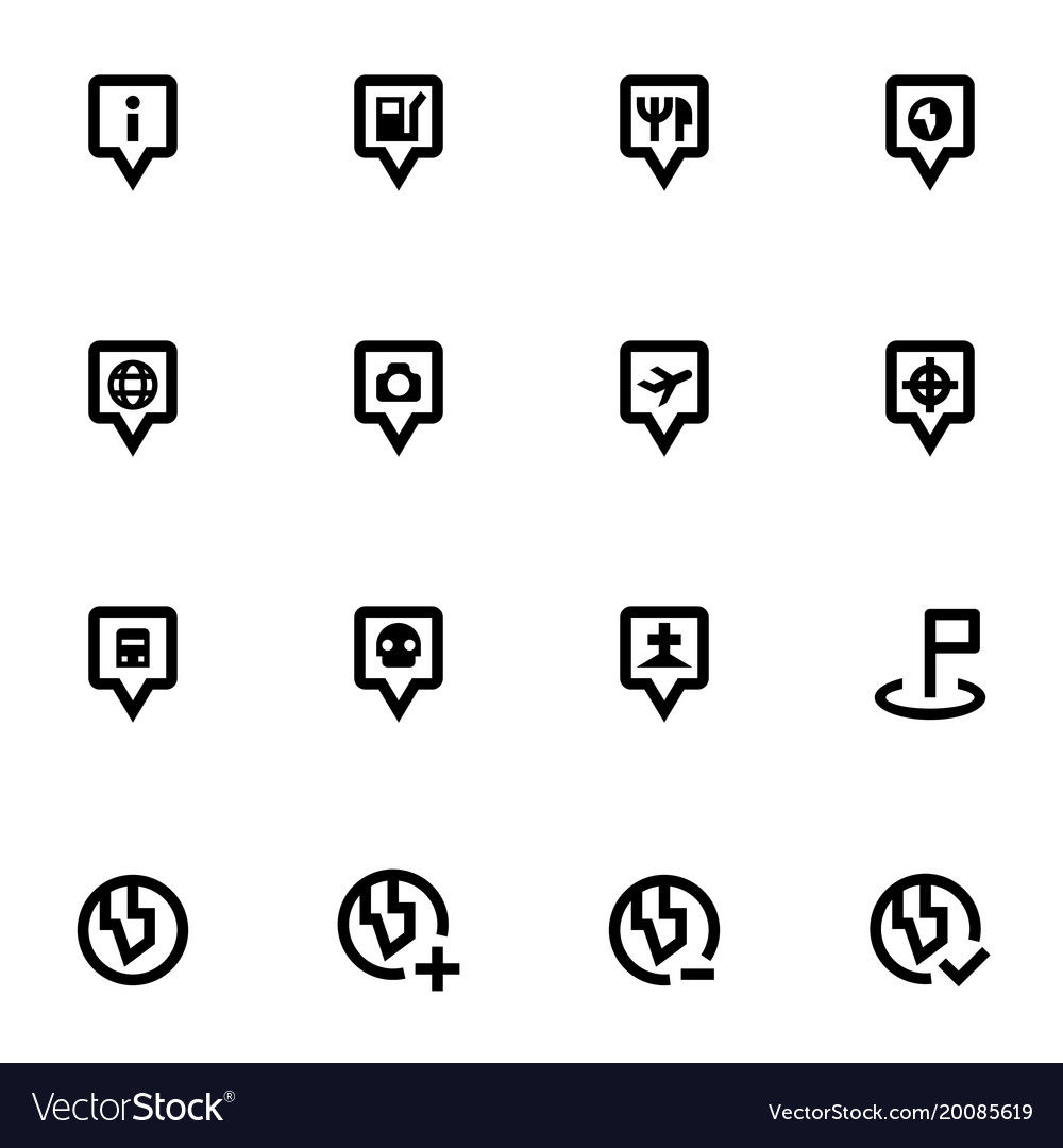 Set of location icons