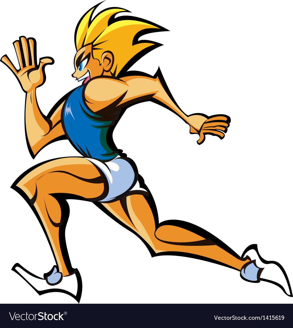 Side view of man running