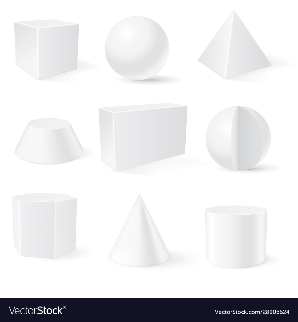 3d geometric shapes Royalty Free Vector Image - VectorStock