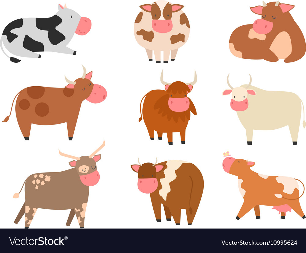 Cartoon cow character Royalty Free Vector Image