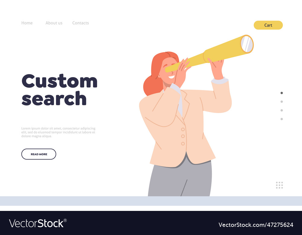 Custom search landing page design template