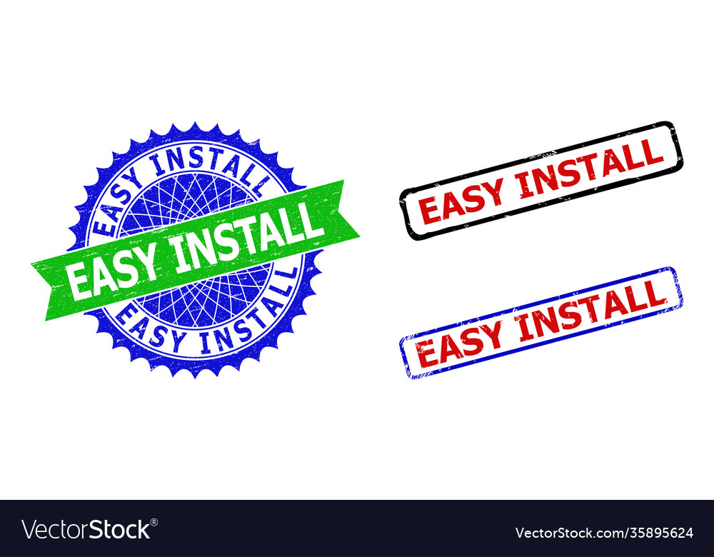 Easy install rosette and rectangle bicolor stamp