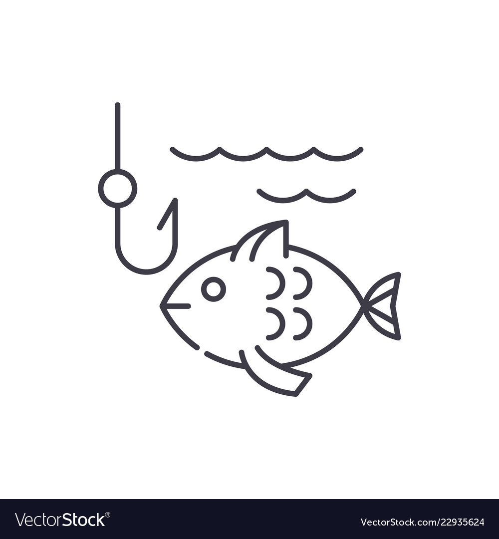 Download Fishing line icon concept fishing linear Vector Image