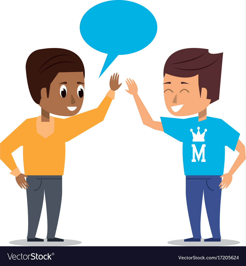 Friends greeting cartoon Royalty Free Vector Image