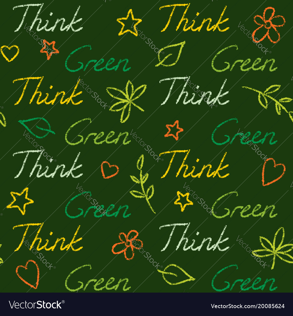 Green Pattern with Think Text