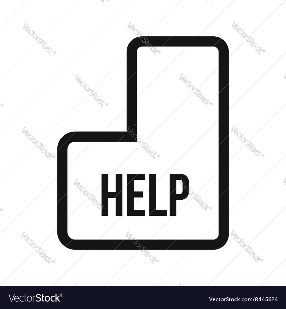 Help key icon simple style Royalty Free Vector Image