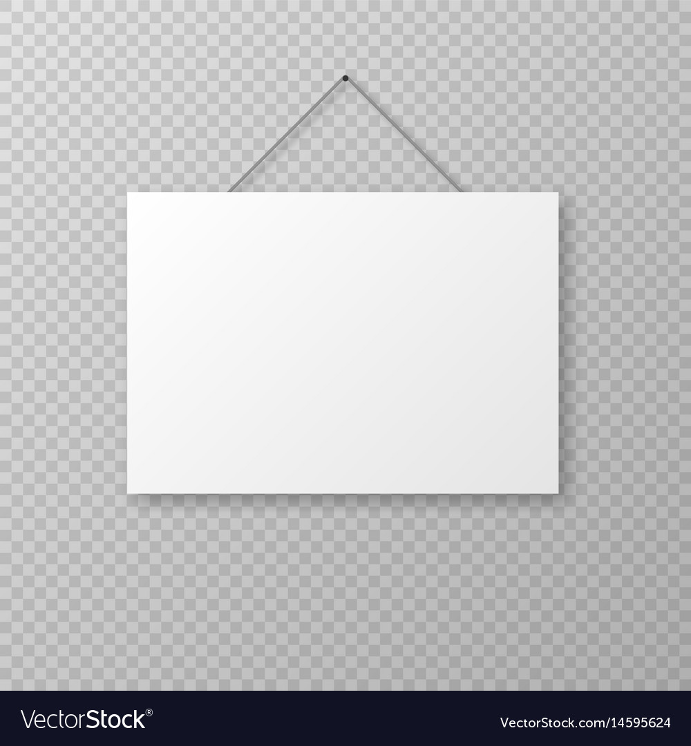 Horizontal realistic hanging paper sheet Vector Image