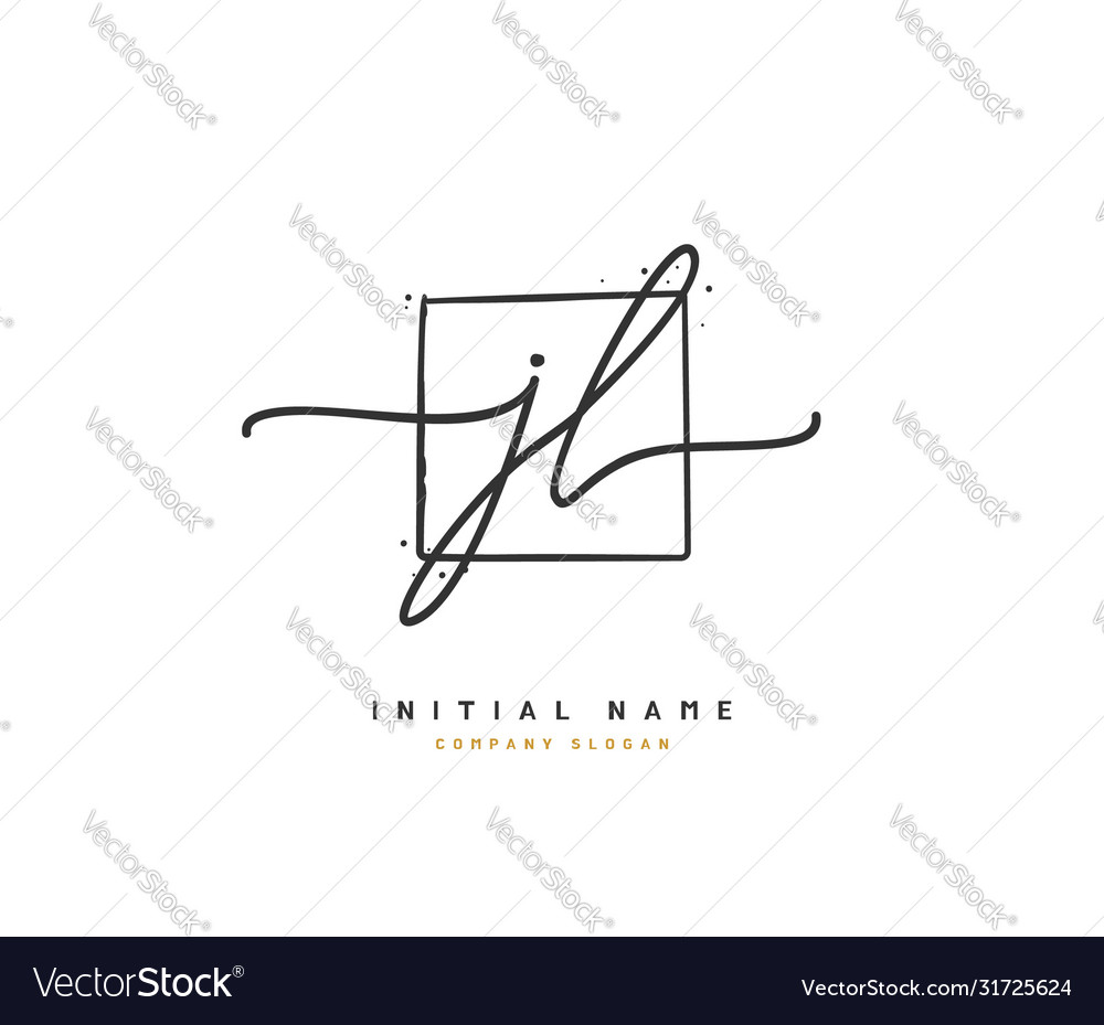 J l jl beauty initial logo handwriting