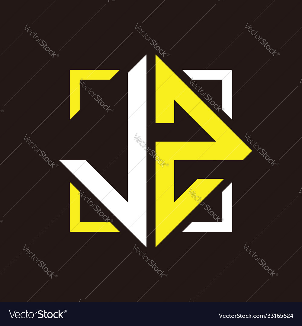 J z initials quadrangle monogram with square