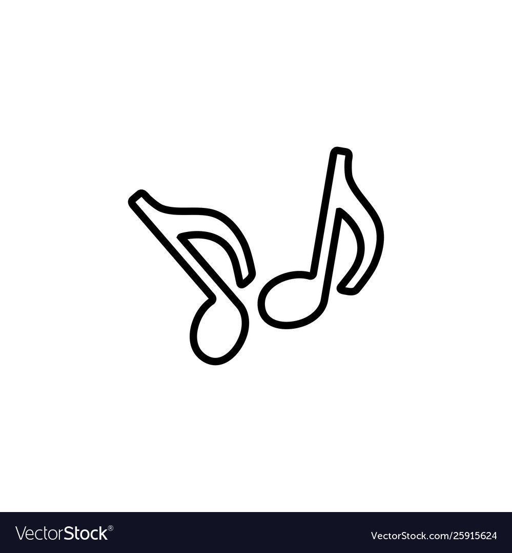 Music note line icon in flat style for app ui vector image Music note line icon in flat style for app ui