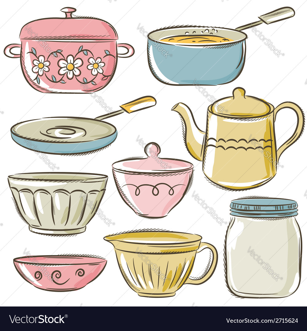 Set of different tableware