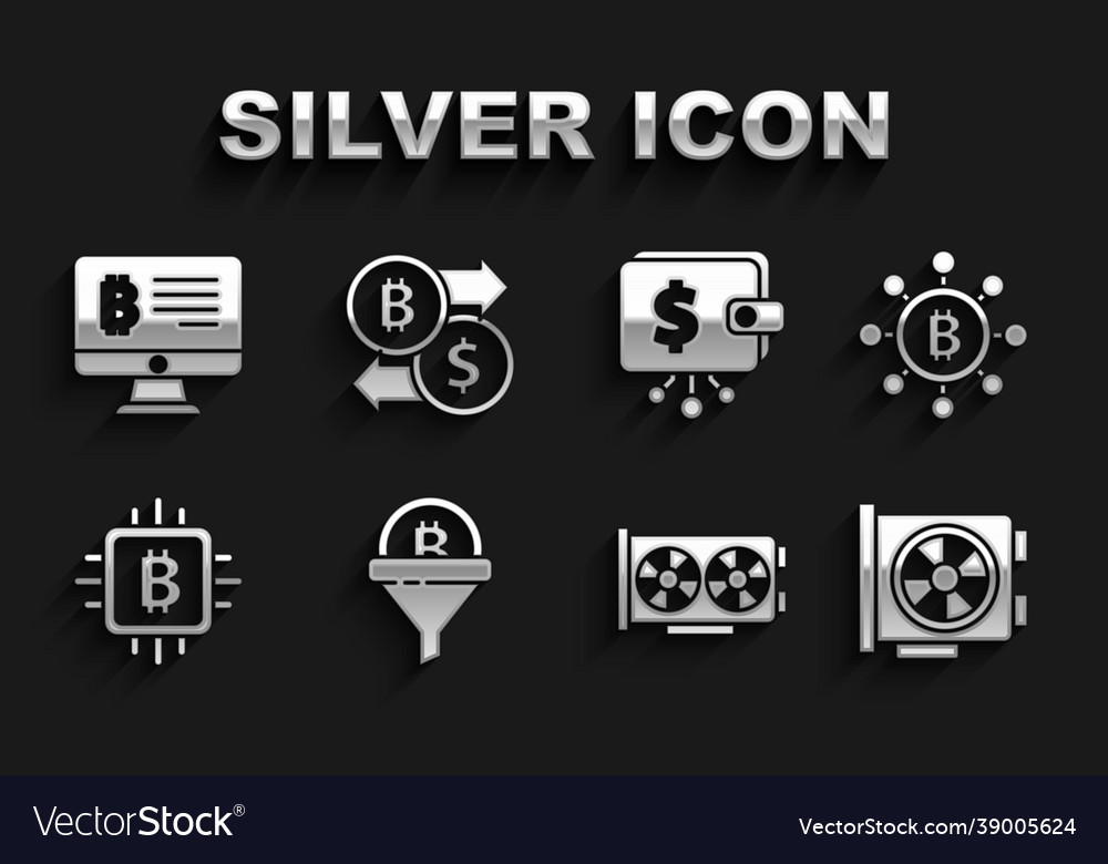 Set sales funnel with bitcoin blockchain vector image Set sales funnel with bitcoin blockchain