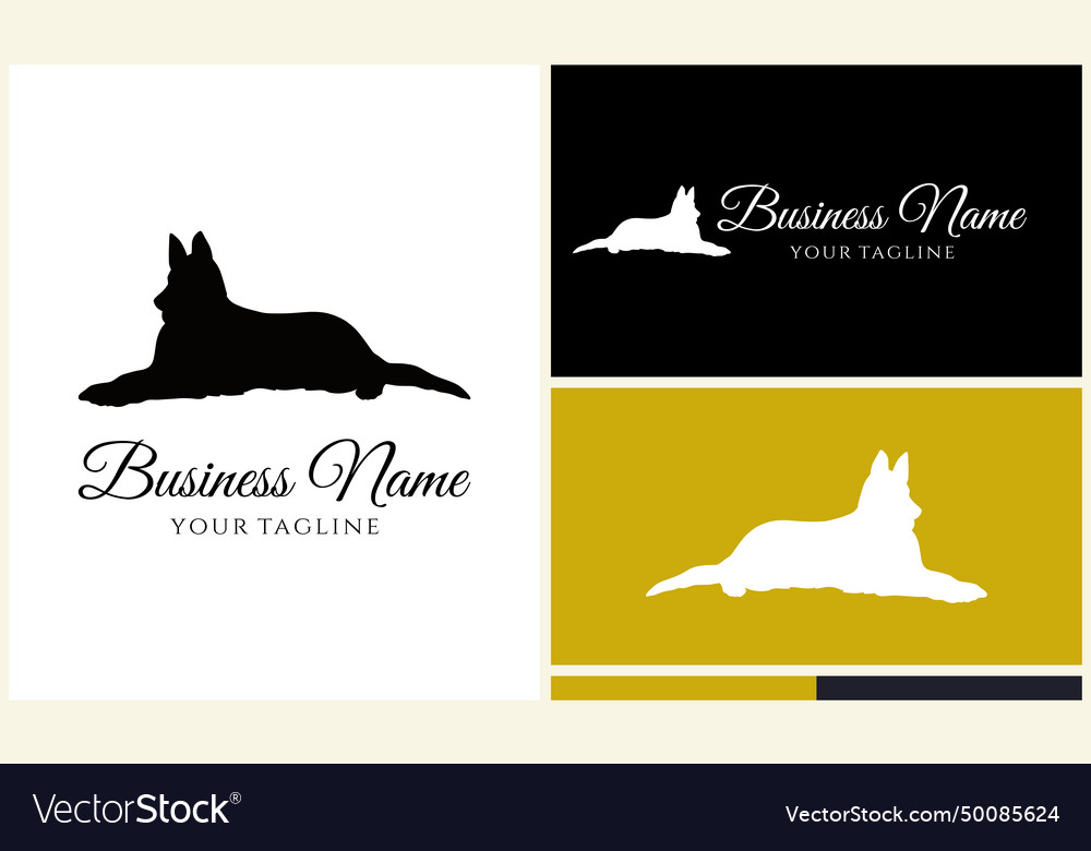 Silhouette dog dachshund logo template