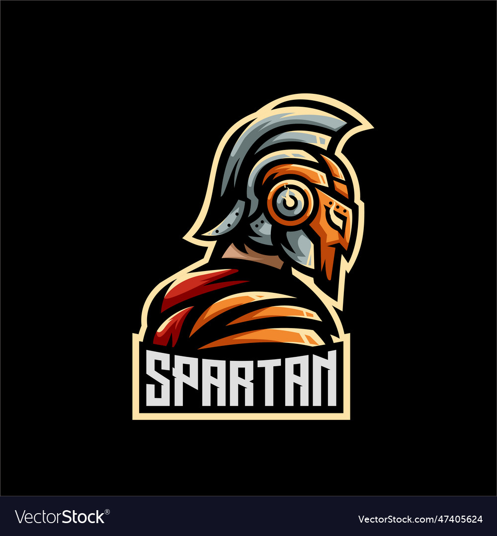 Spartan esport mascot logo design Royalty Free Vector Image