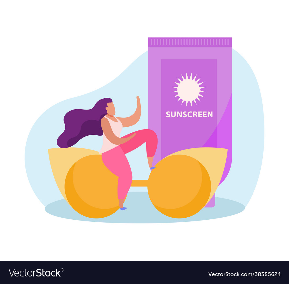 Sunscreen flat icon Royalty Free Vector Image - VectorStock