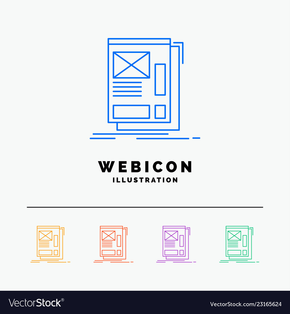 Wire framing web layout development 5 color line