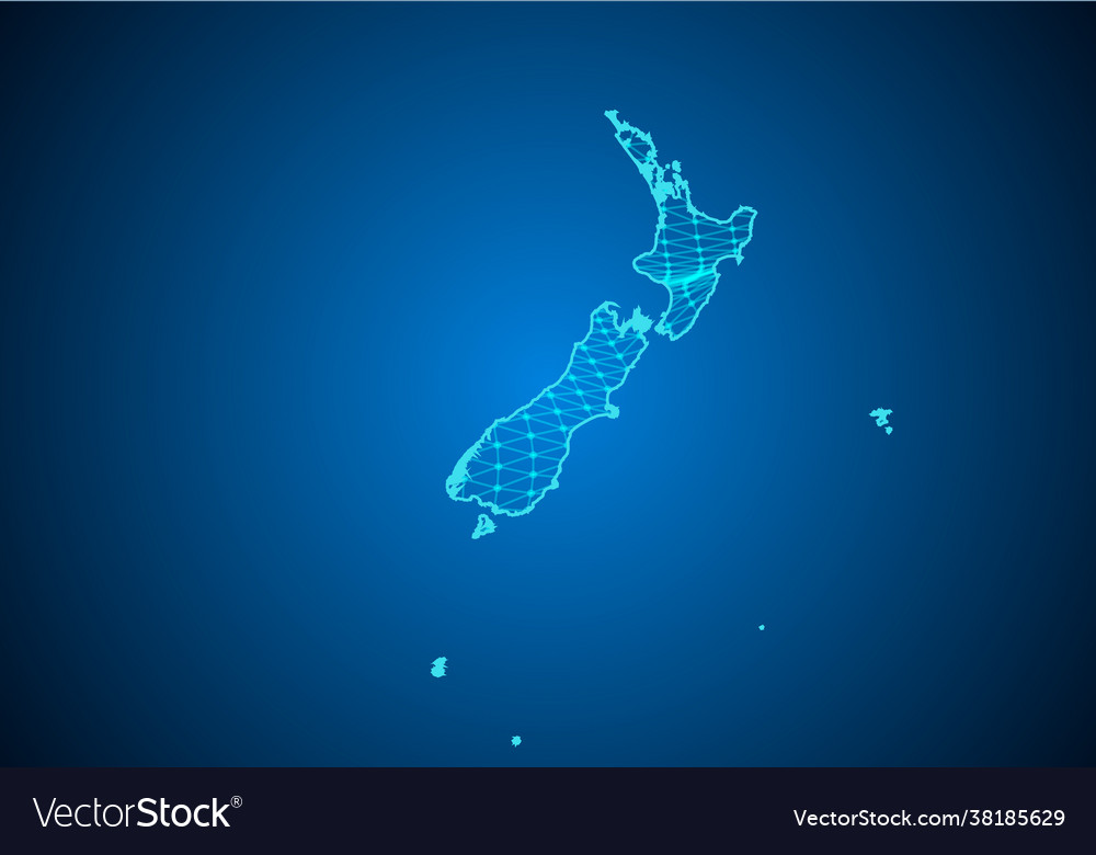 Abstract digital map new zealand Royalty Free Vector Image