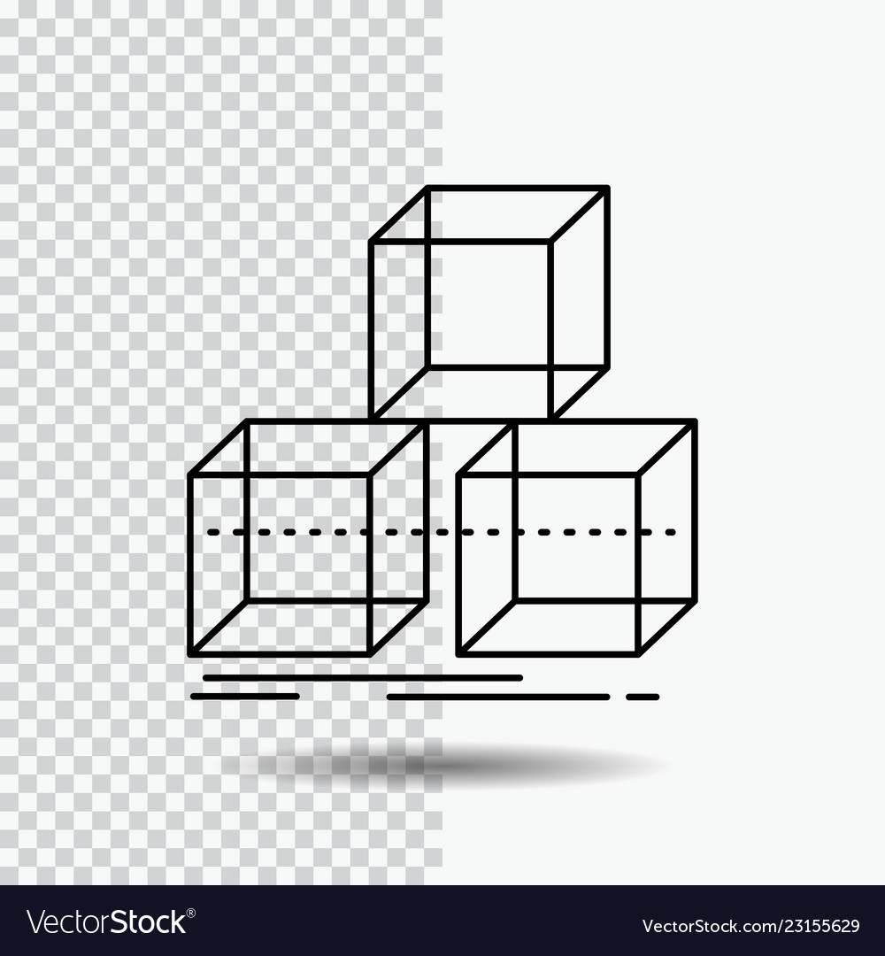 Arrange design stack 3d box line icon Royalty Free Vector