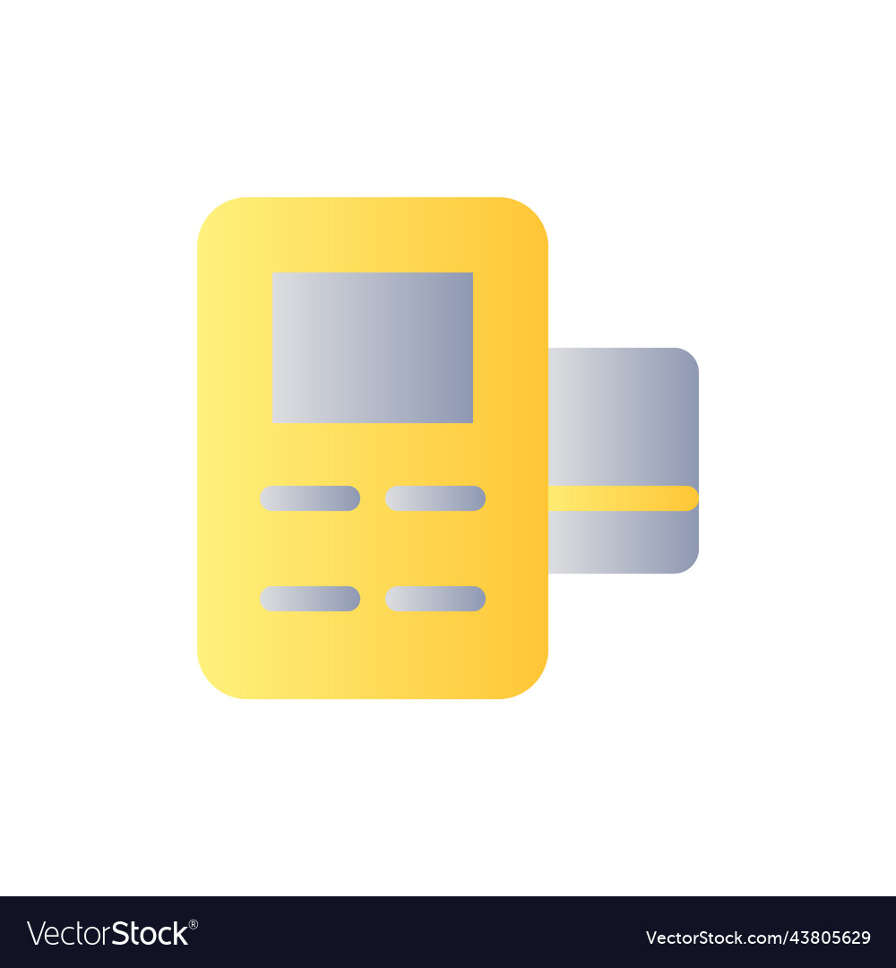 Card payment terminal flat gradient color ui icon vector image Card payment terminal flat gradient color ui icon