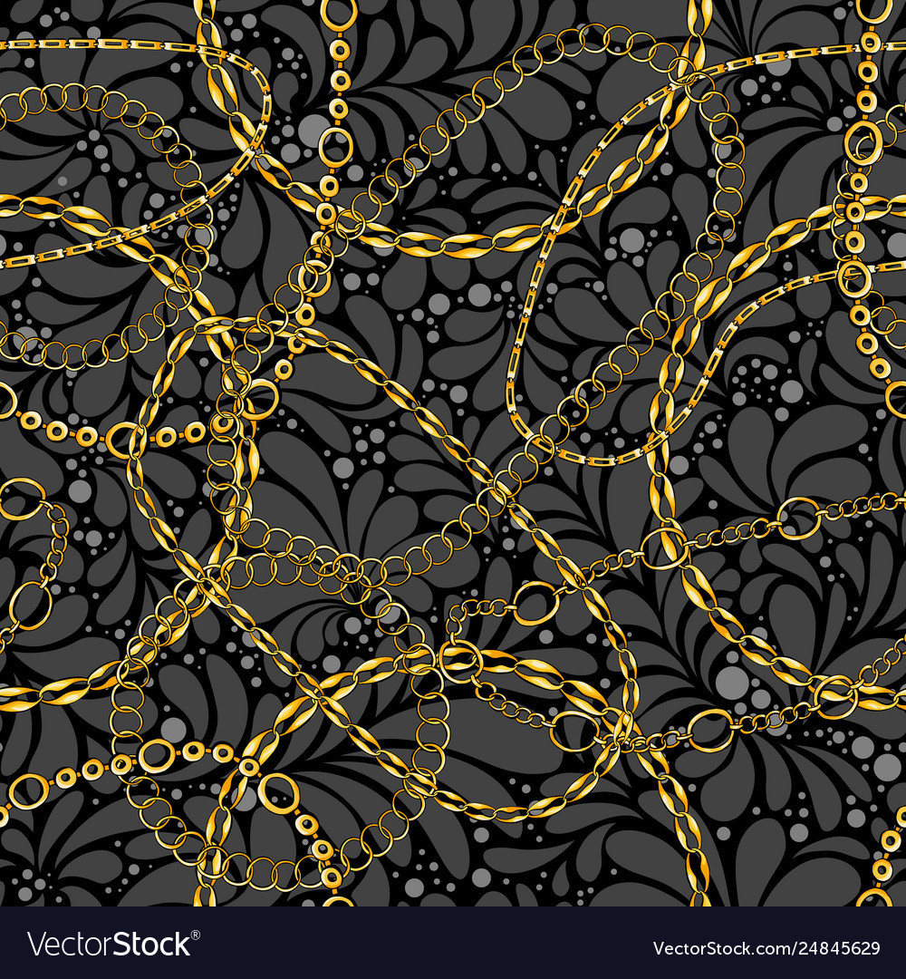 Chains on damask flat seamless pattern vector image Chains on damask flat seamless pattern