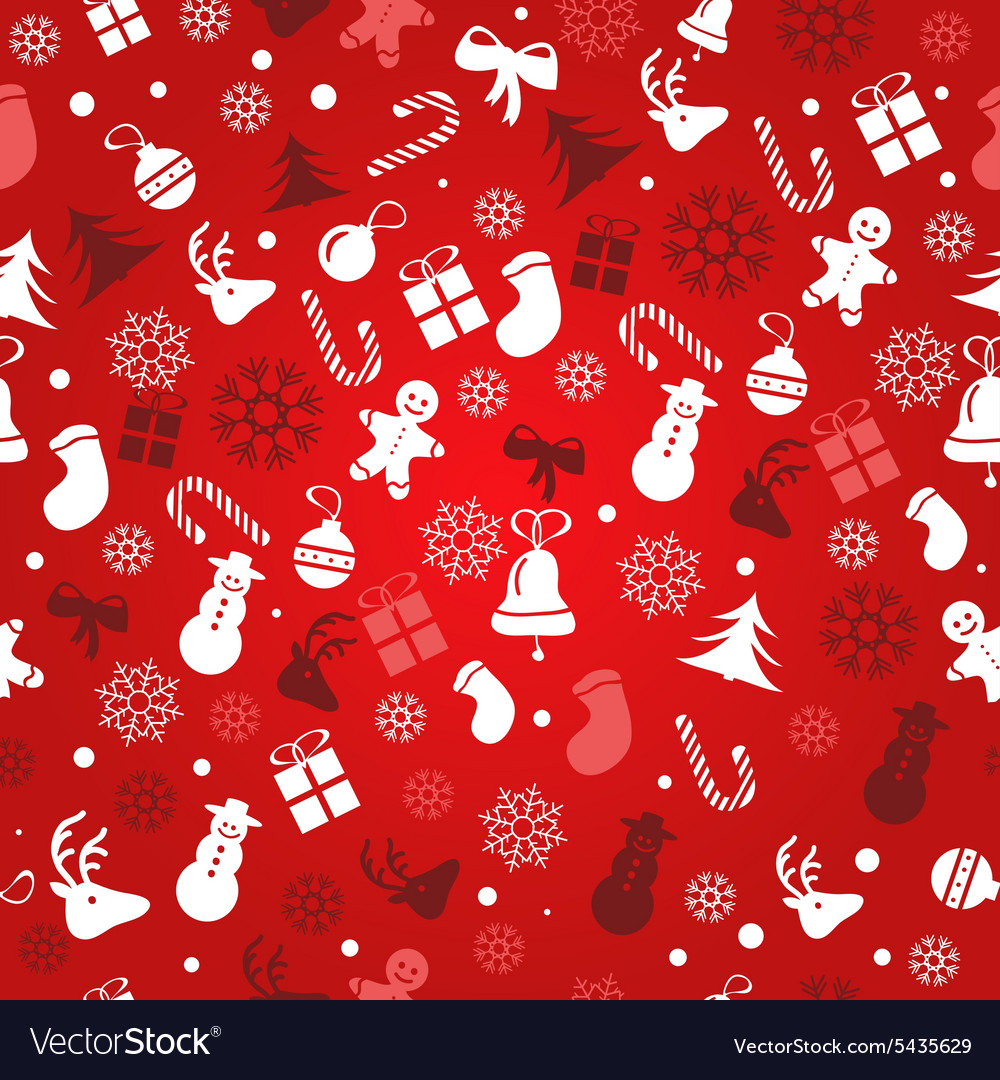 Seamless simple vector graphics pattern. Tile Christmas background