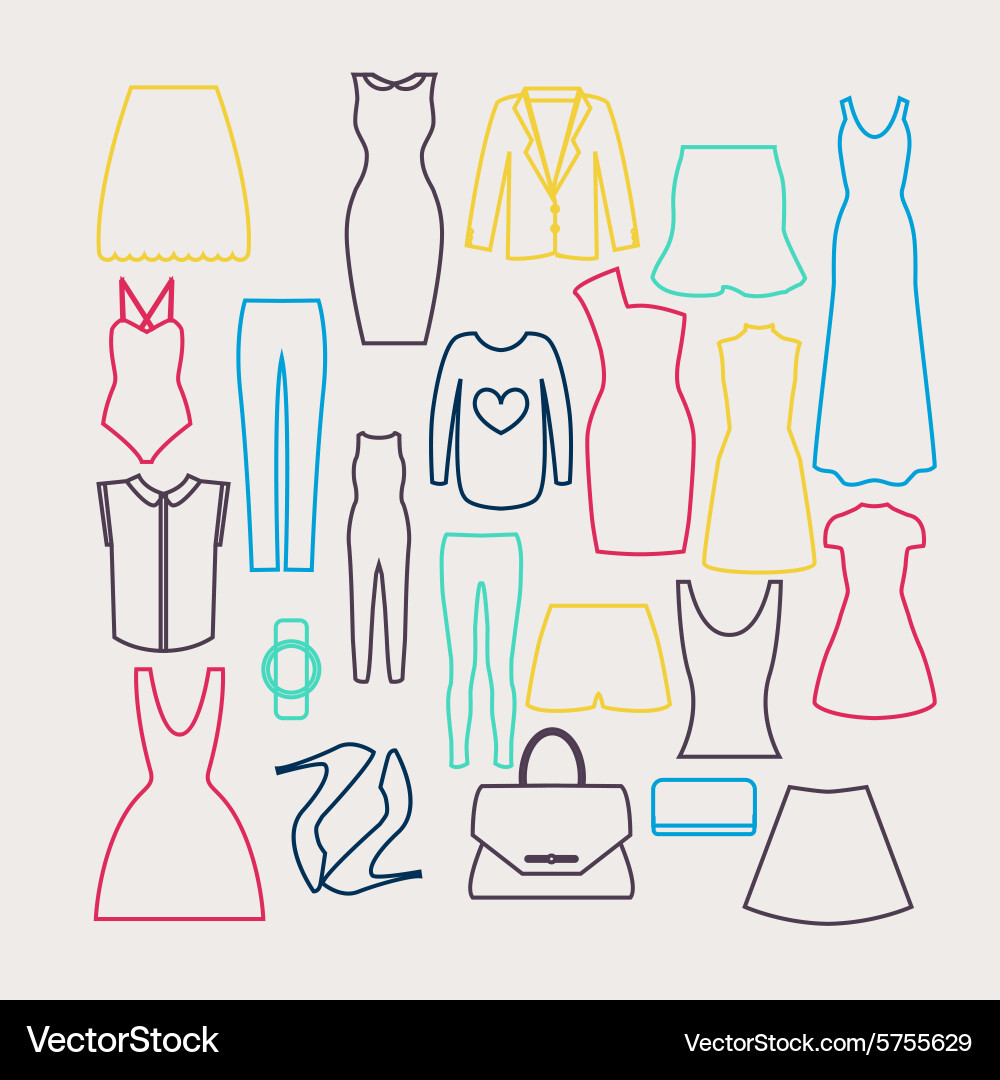 Clothes icon set Royalty Free Vector Image - VectorStock