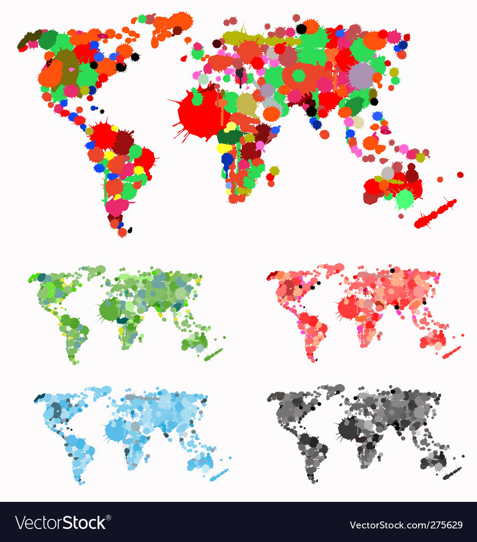 Colorful World Map Splatter