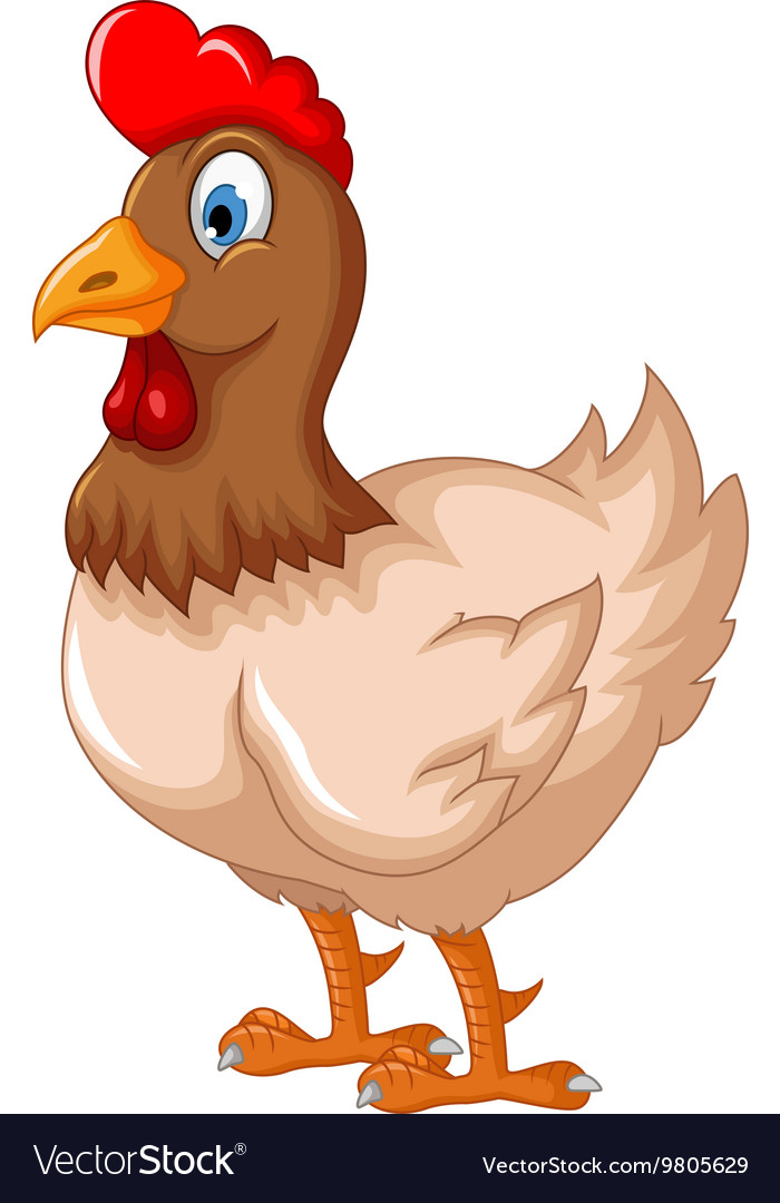 Hen cartoon for your design Royalty Free Vector Image